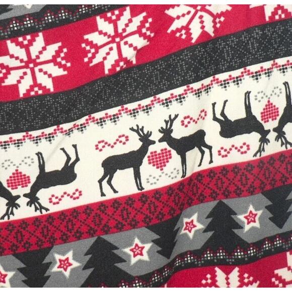 Just One Women's Fairisle Reindeer Printed Holiday Leggings Medium $35 - Picture 4 of 4